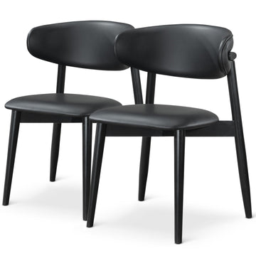 Korbin Black Vegan Leather Dining Chairs