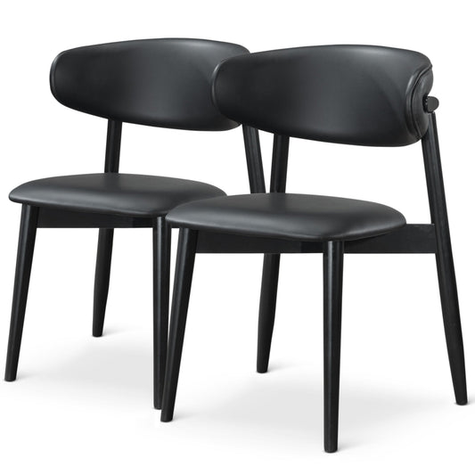 Korbin Black Vegan Leather Dining Chairs