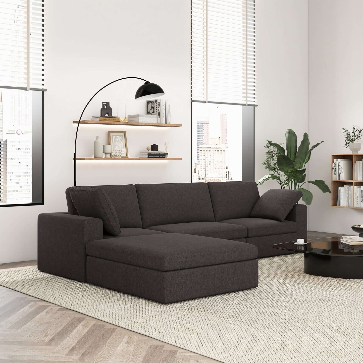 Cecilia Modular Corner Sectional Modern Fabric Sofa