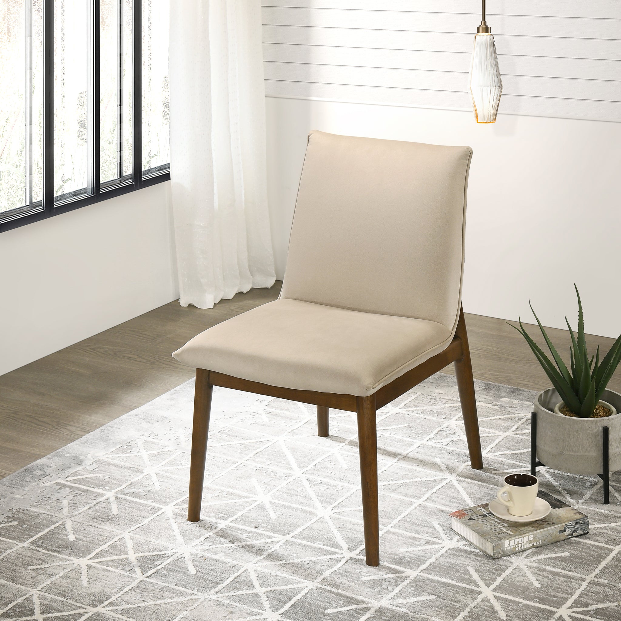 Monza Beige Velvet Dining Chairs