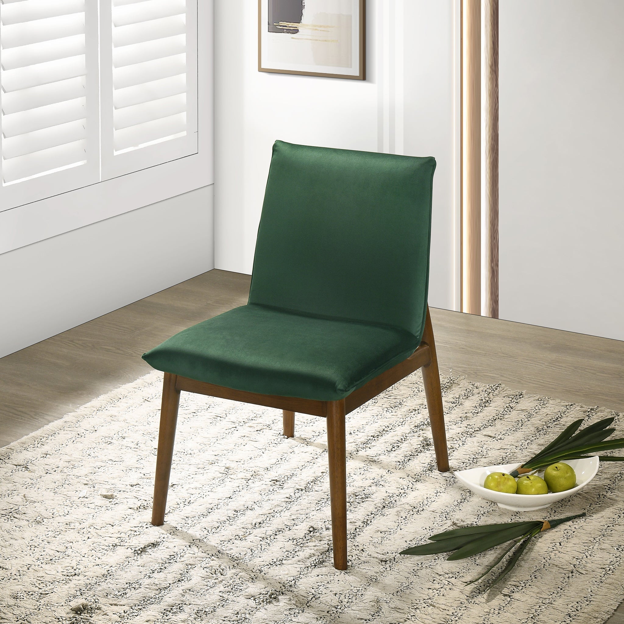 Monza Dark Green Velvet Dining Chairs