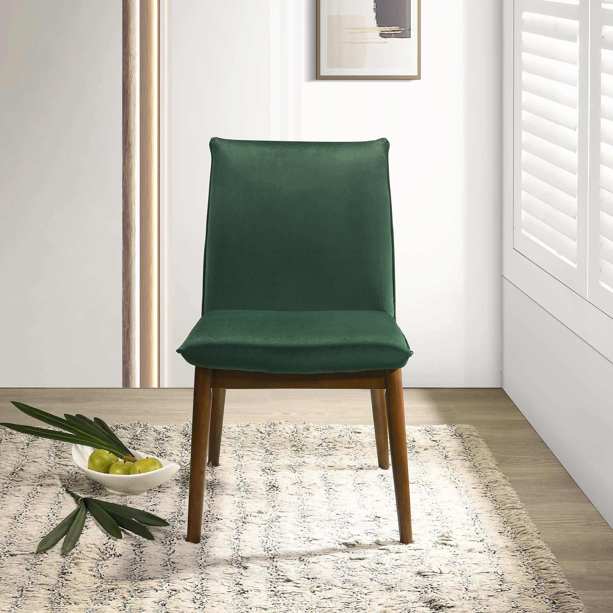 Monza Dark Green Velvet Dining Chairs