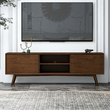 Caroline Mid Century Modern Style Walnut TV Stand