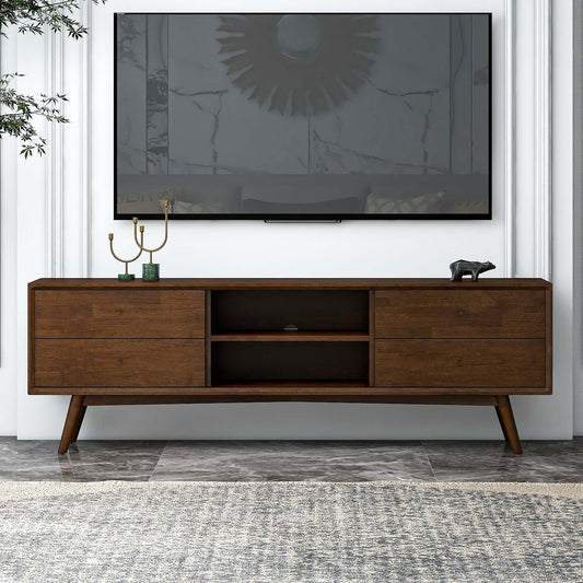 Caroline Mid Century Modern Style Walnut TV Stand