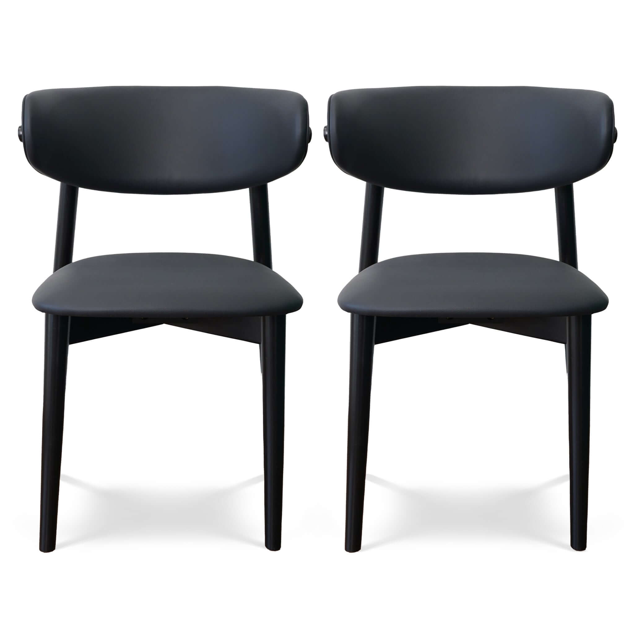 Korbin Black Vegan Leather Dining Chairs