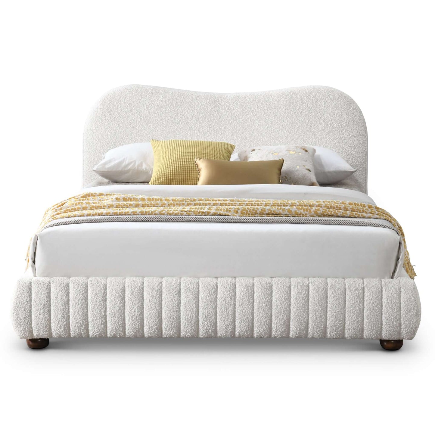 Norme Boucle Upholstered Low Profile Queen Size Platform Bed
