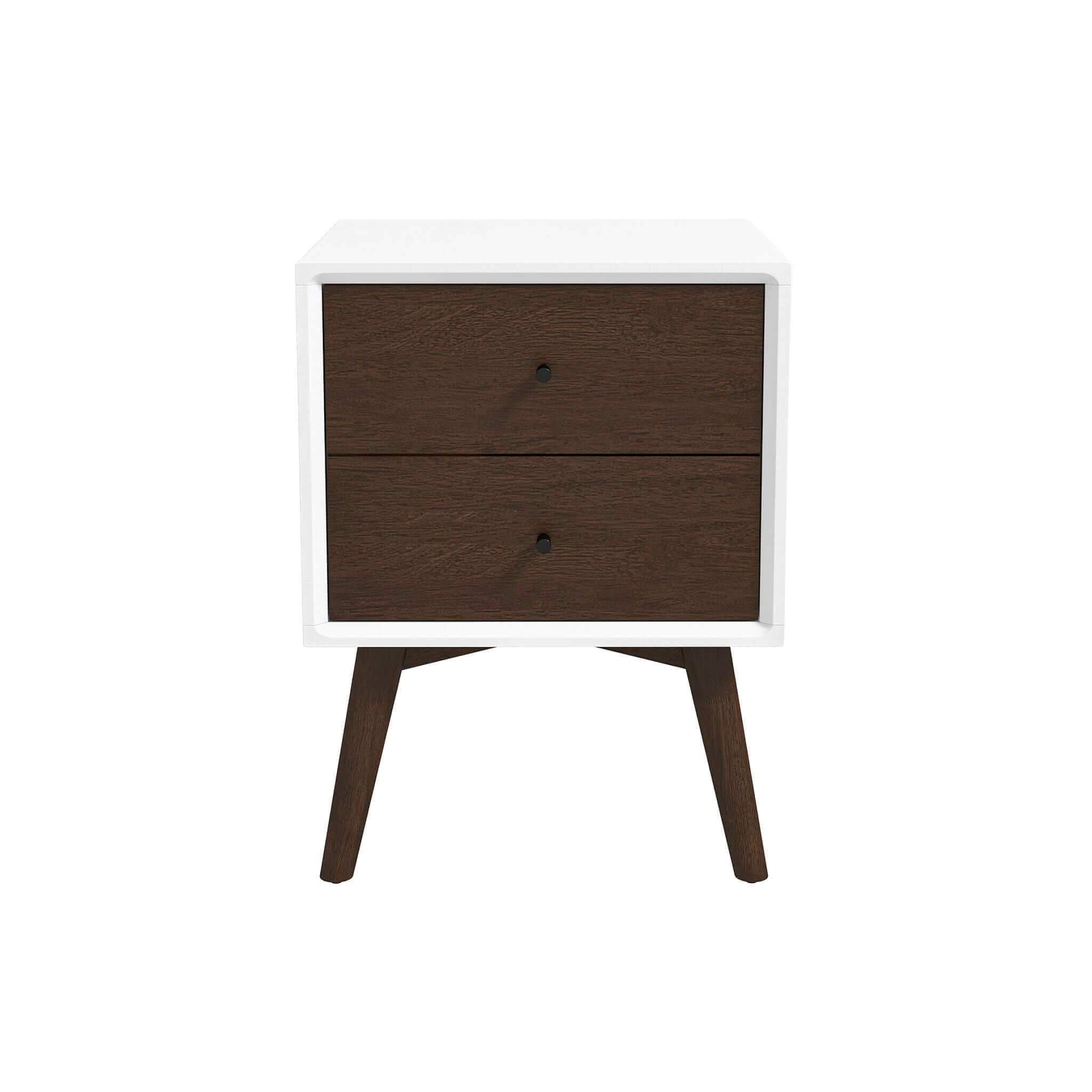 Caroline Mid Century Modern Style White Night Stand