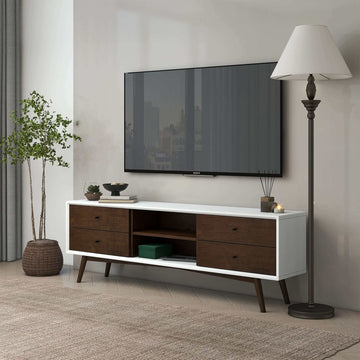 Caroline Walnut White TV Stand