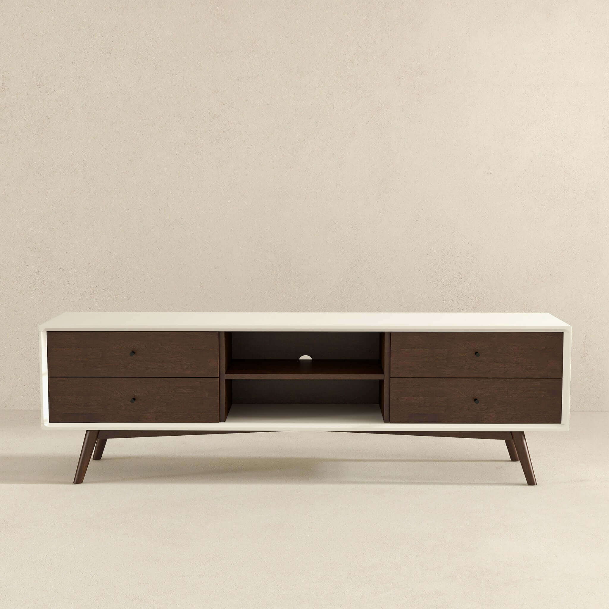 Caroline Walnut White TV Stand