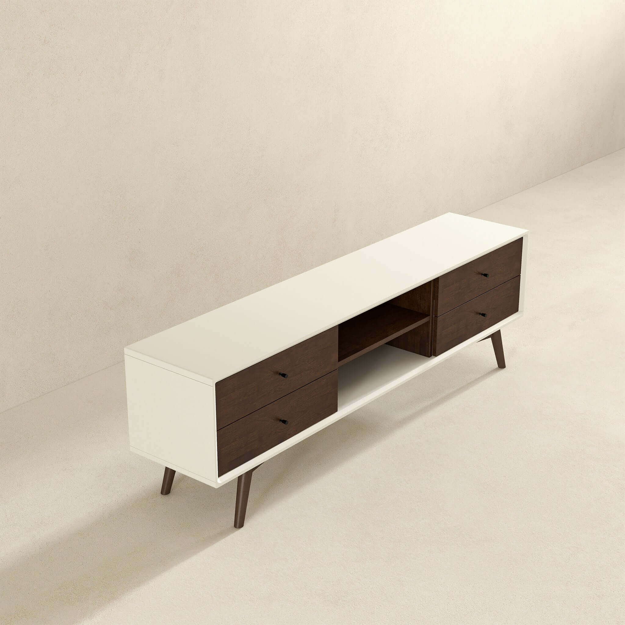 Caroline Walnut White TV Stand