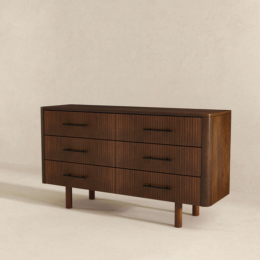 Logan Mid Century Modern Walnut Dresser