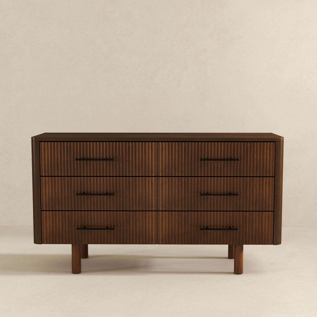 Logan Mid Century Modern Walnut Dresser