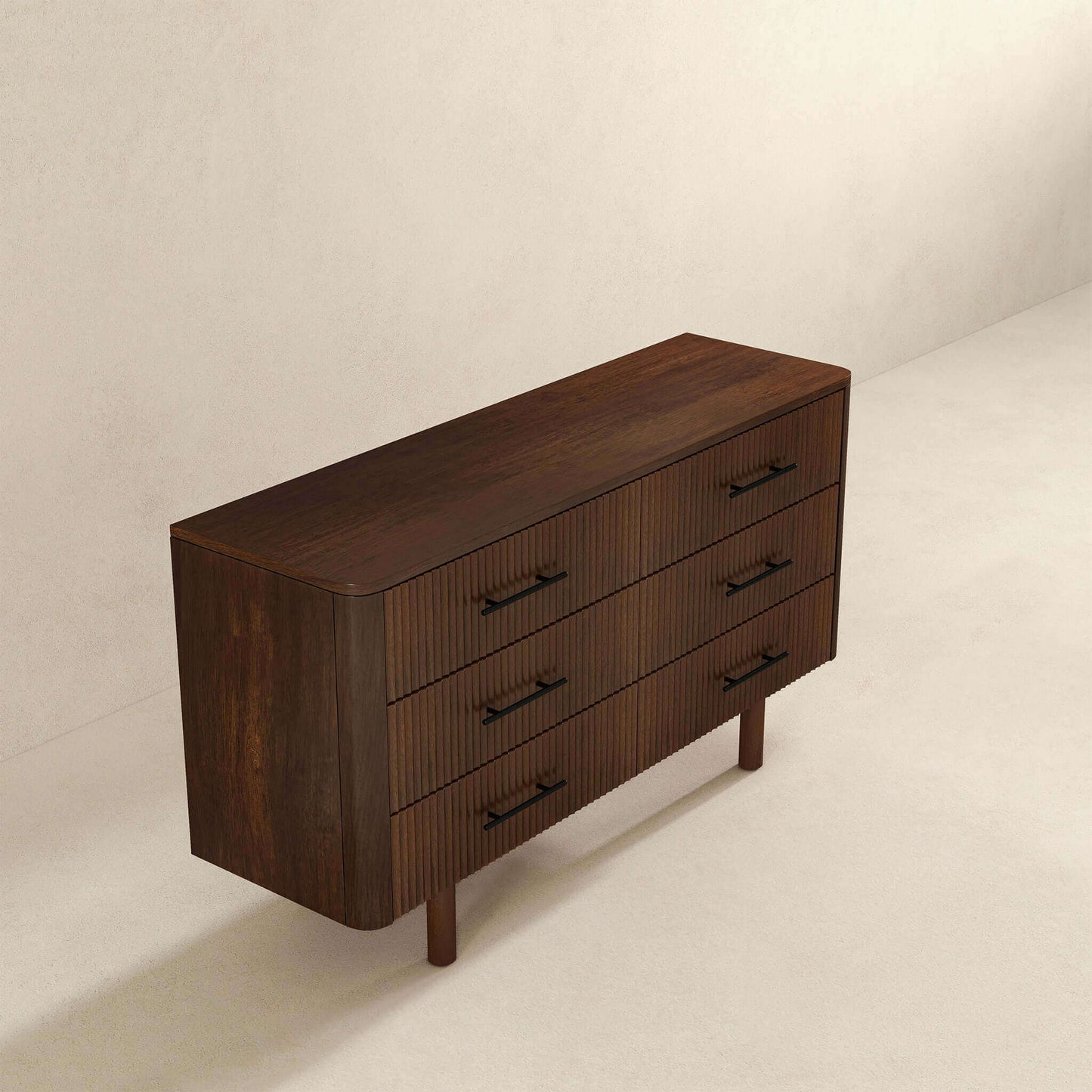 Logan Mid Century Modern Walnut Dresser