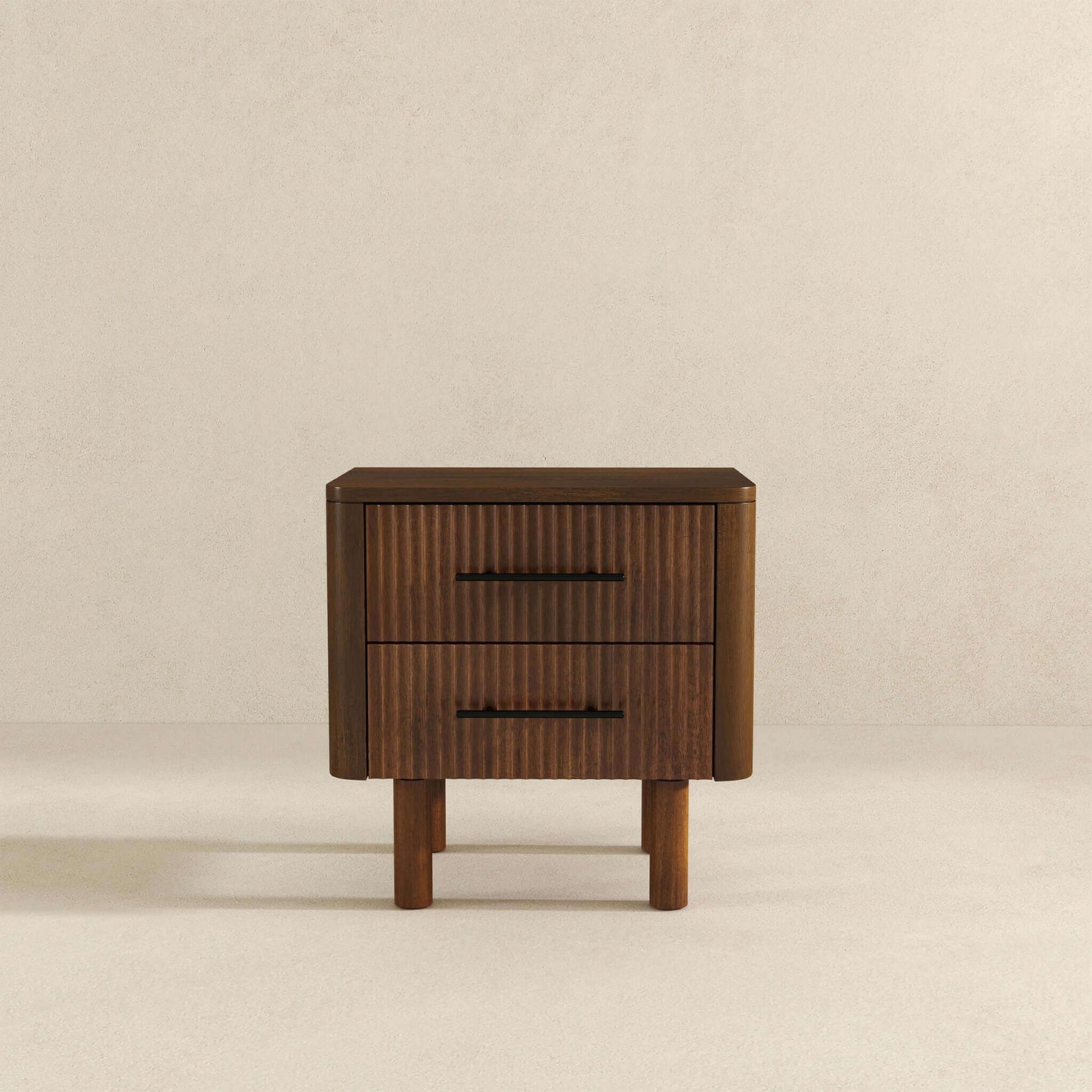 Logan Mid Century Modern Walnut Nightstand