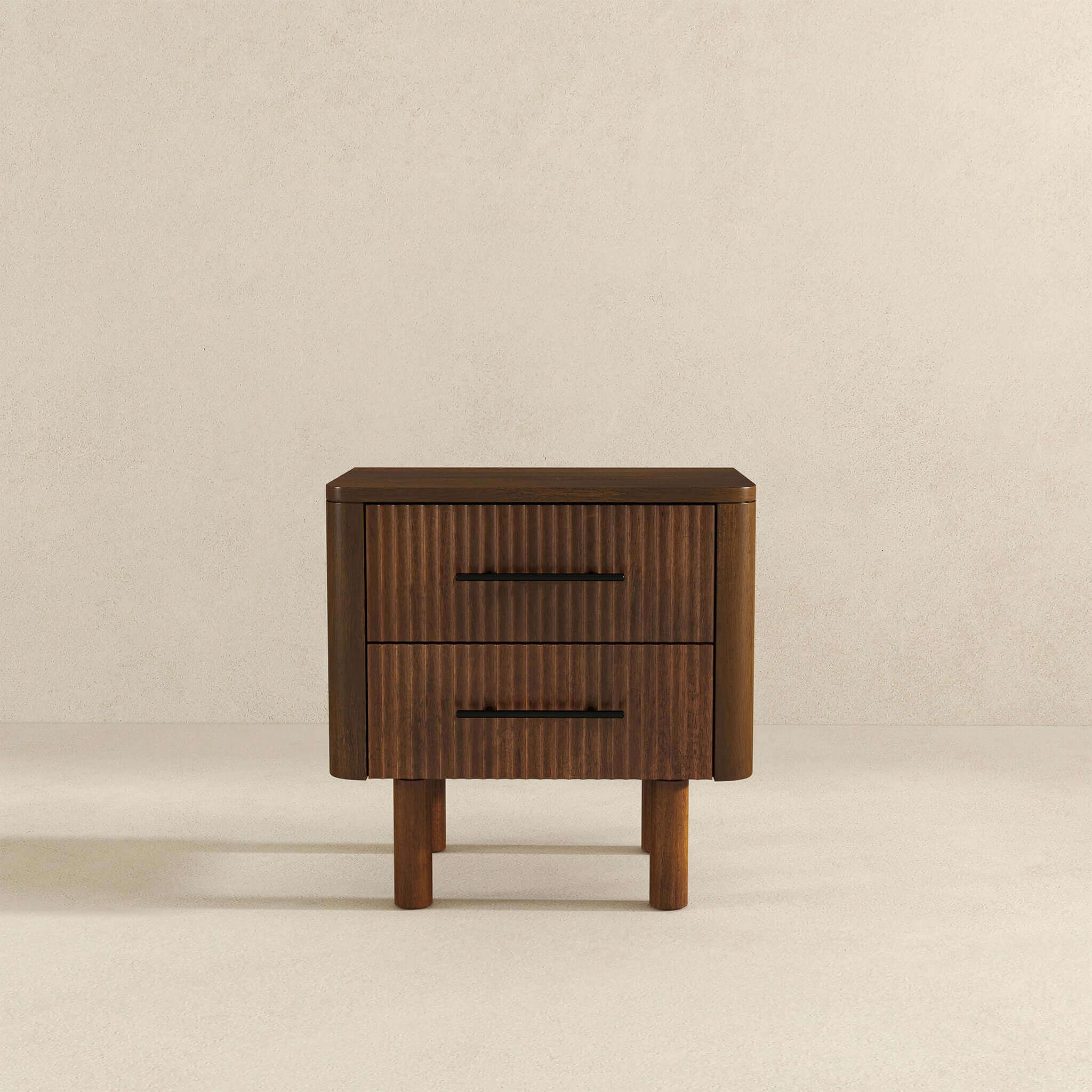 Logan Mid Century Modern Walnut Nightstand