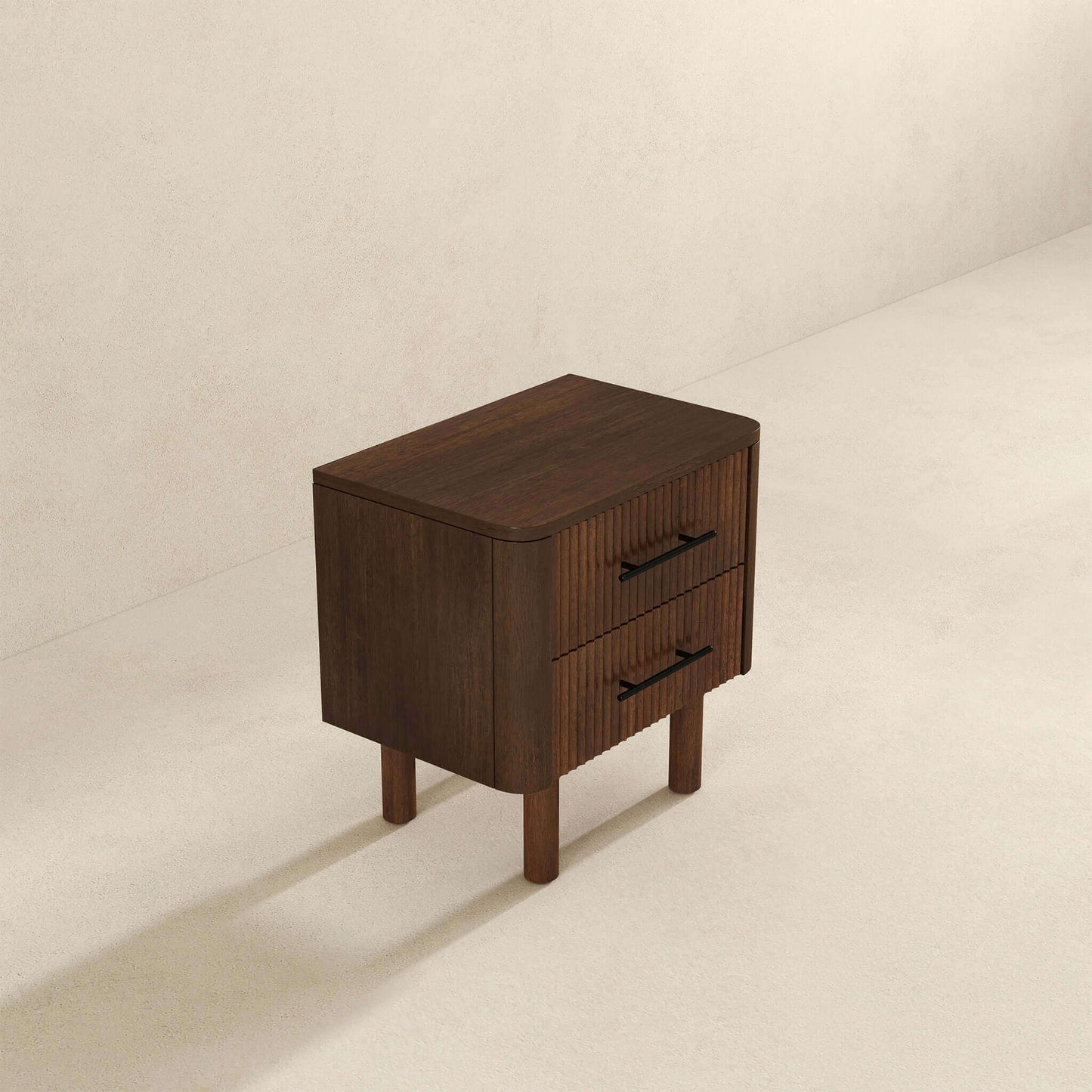 Logan Mid Century Modern Walnut Nightstand