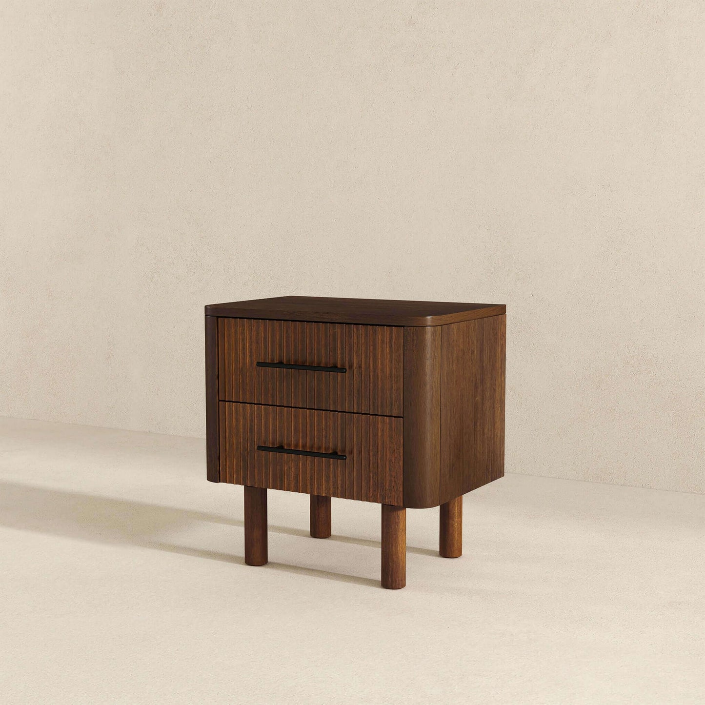 Logan Mid Century Modern Walnut Nightstand