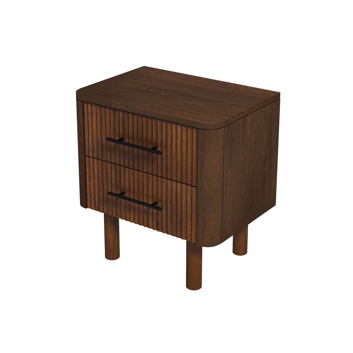 Logan Mid Century Modern Walnut Nightstand