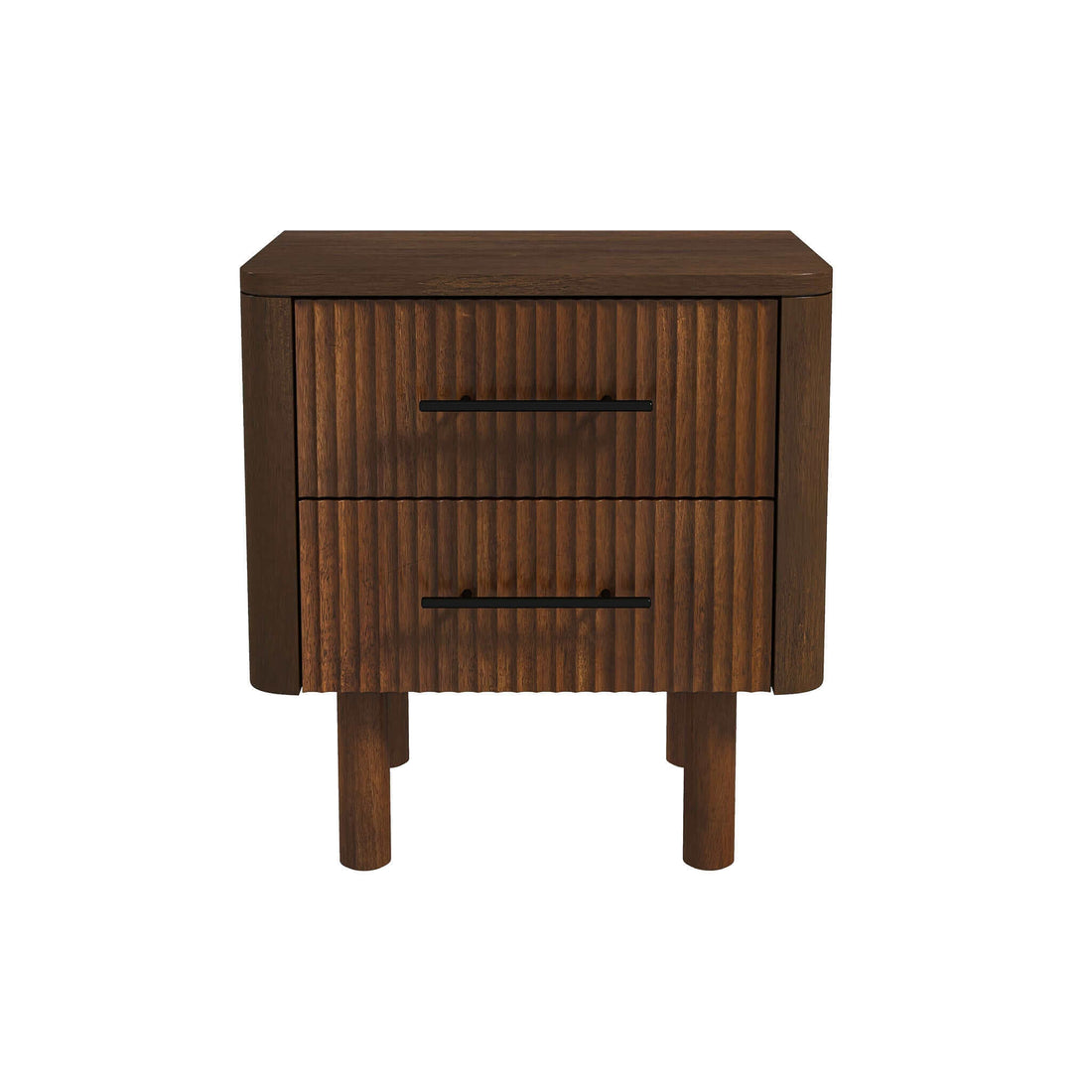 Logan Mid Century Modern Walnut Nightstand