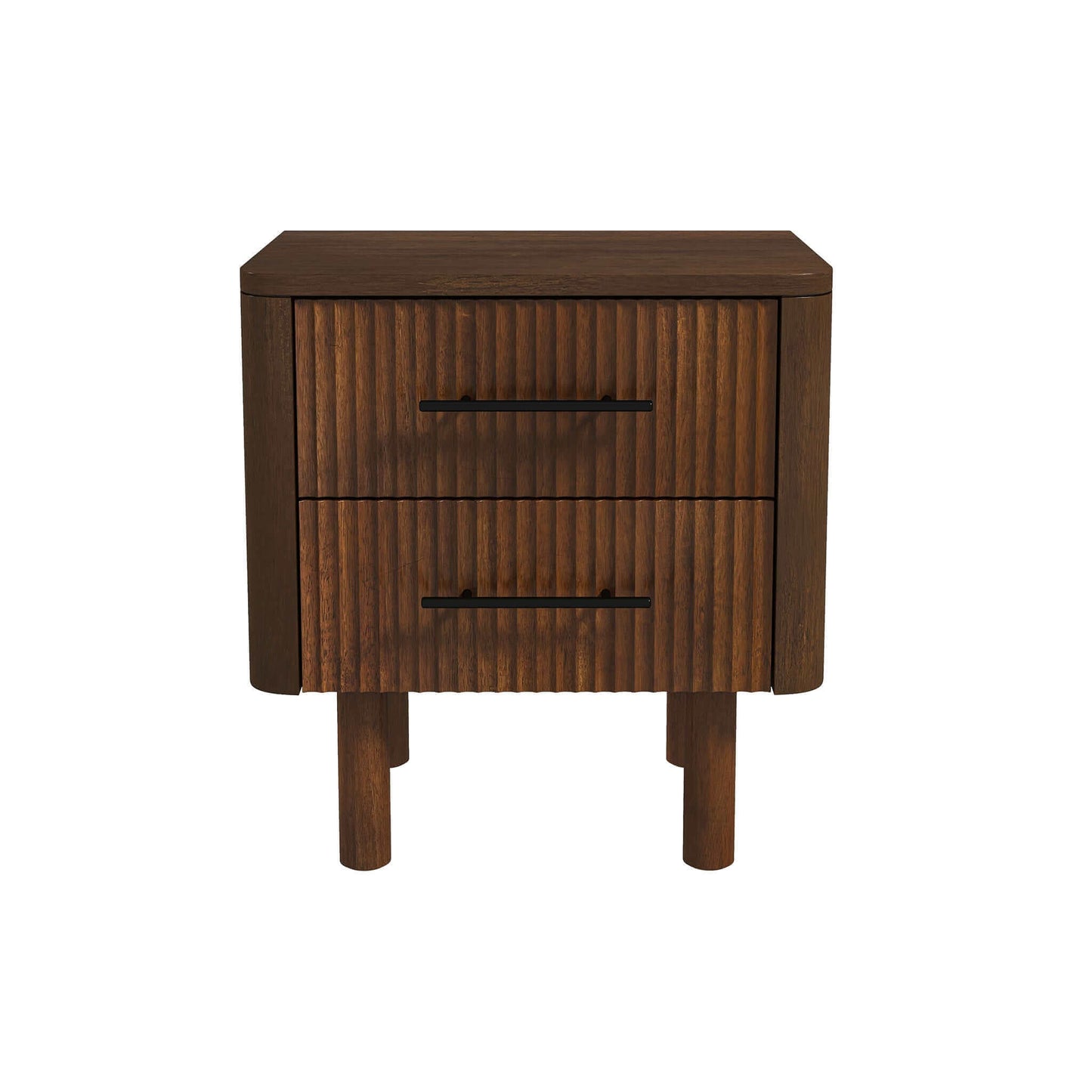 Logan Mid Century Modern Walnut Nightstand