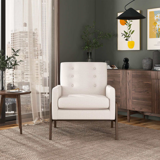 Cole Beige Velvet Lounge Chair