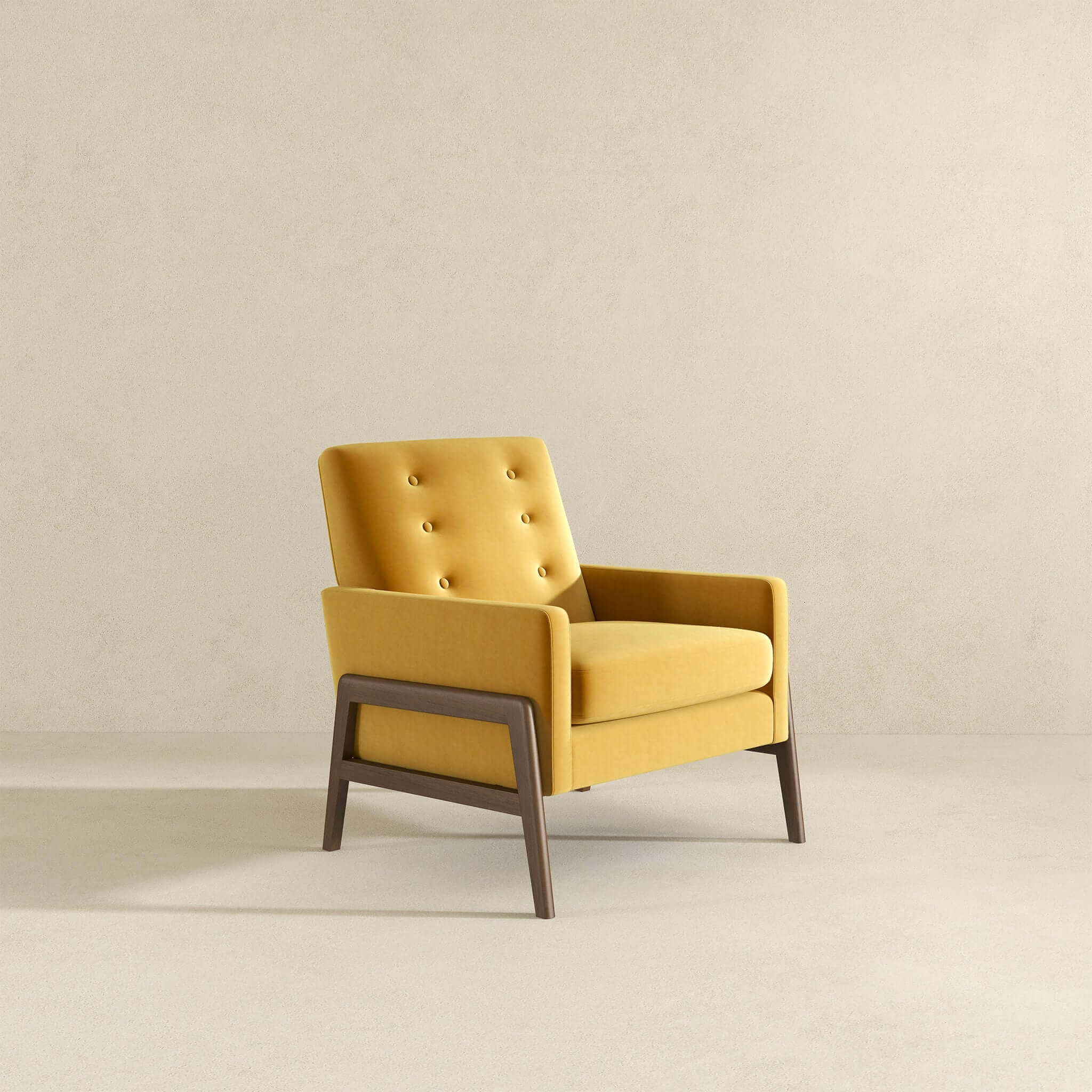 Cole Dark Yellow Velvet Lounge Chair