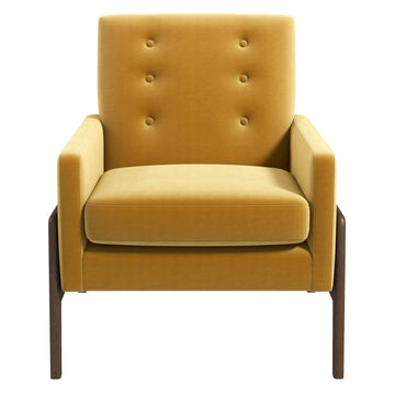 Cole Dark Yellow Velvet Lounge Chair