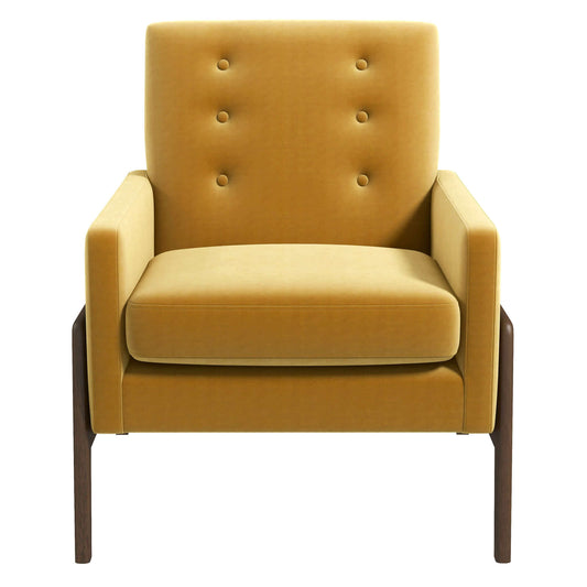 Cole Dark Yellow Velvet Lounge Chair