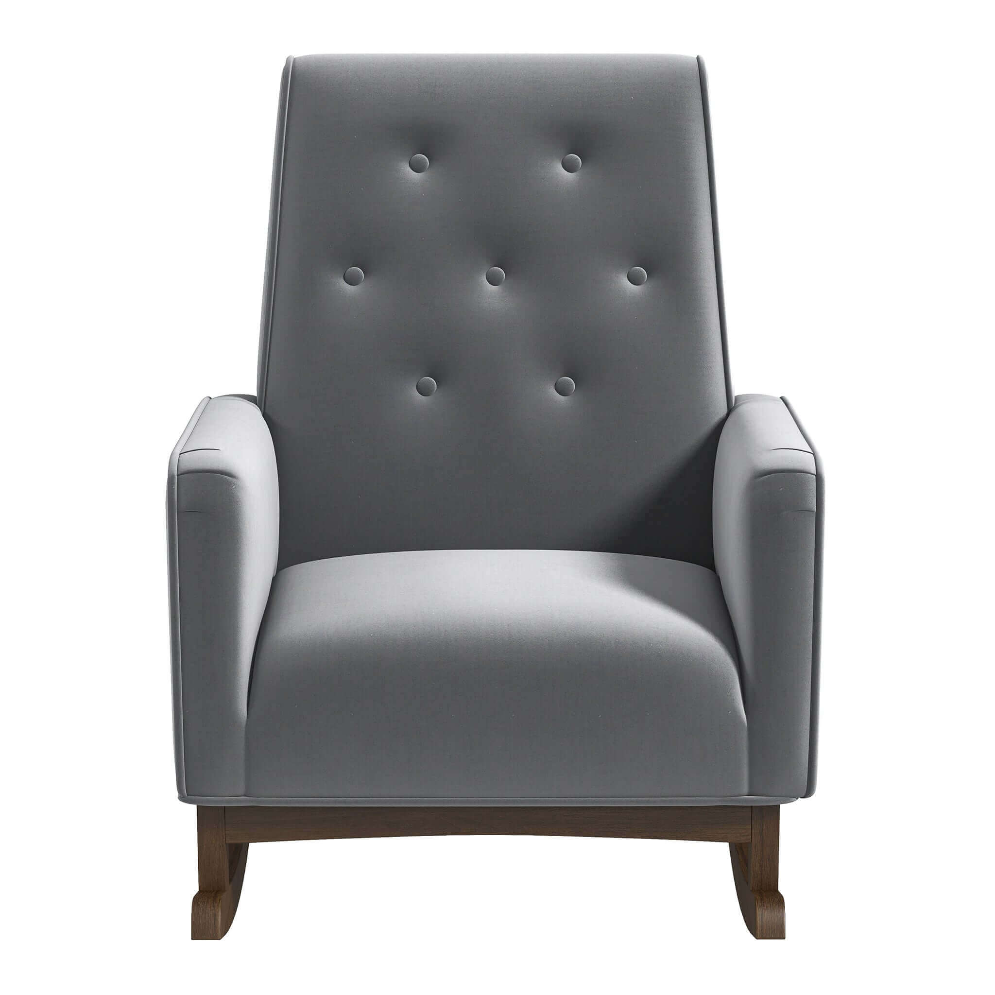 Demetrius  Light Grey Fabric Rocking Chair