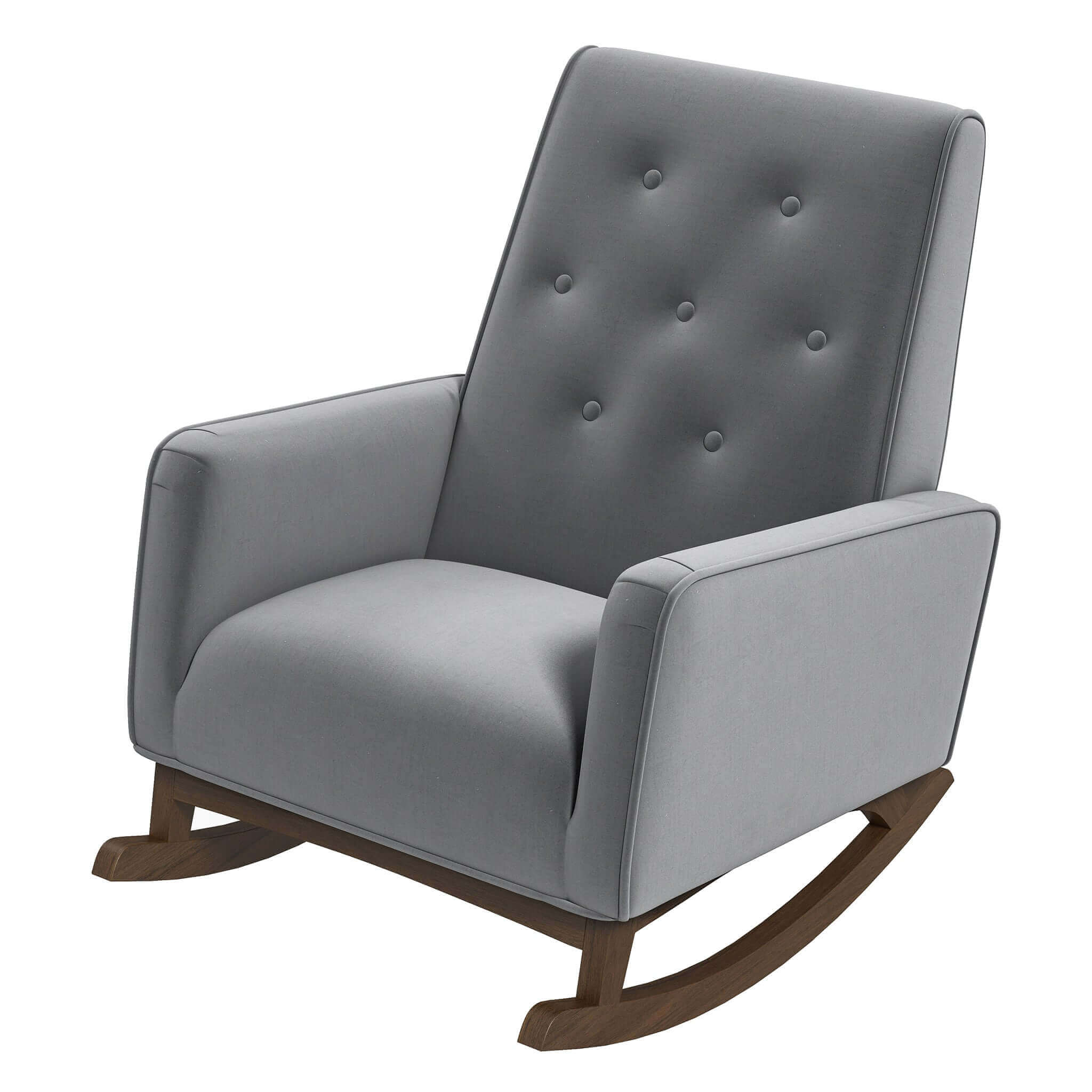 Demetrius  Light Grey Fabric Rocking Chair