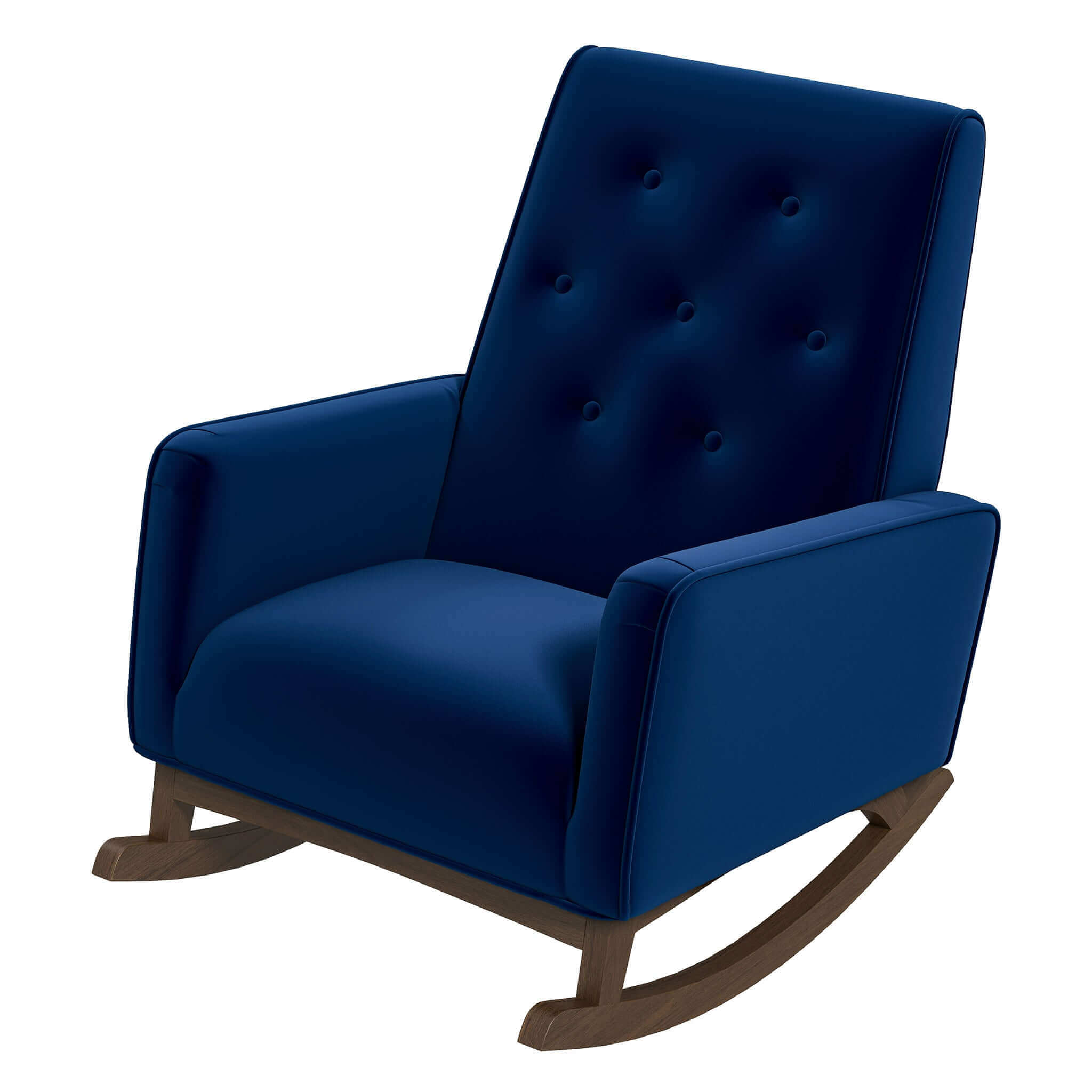 Demetrius  Dark Blue Velvet Rocking Chair