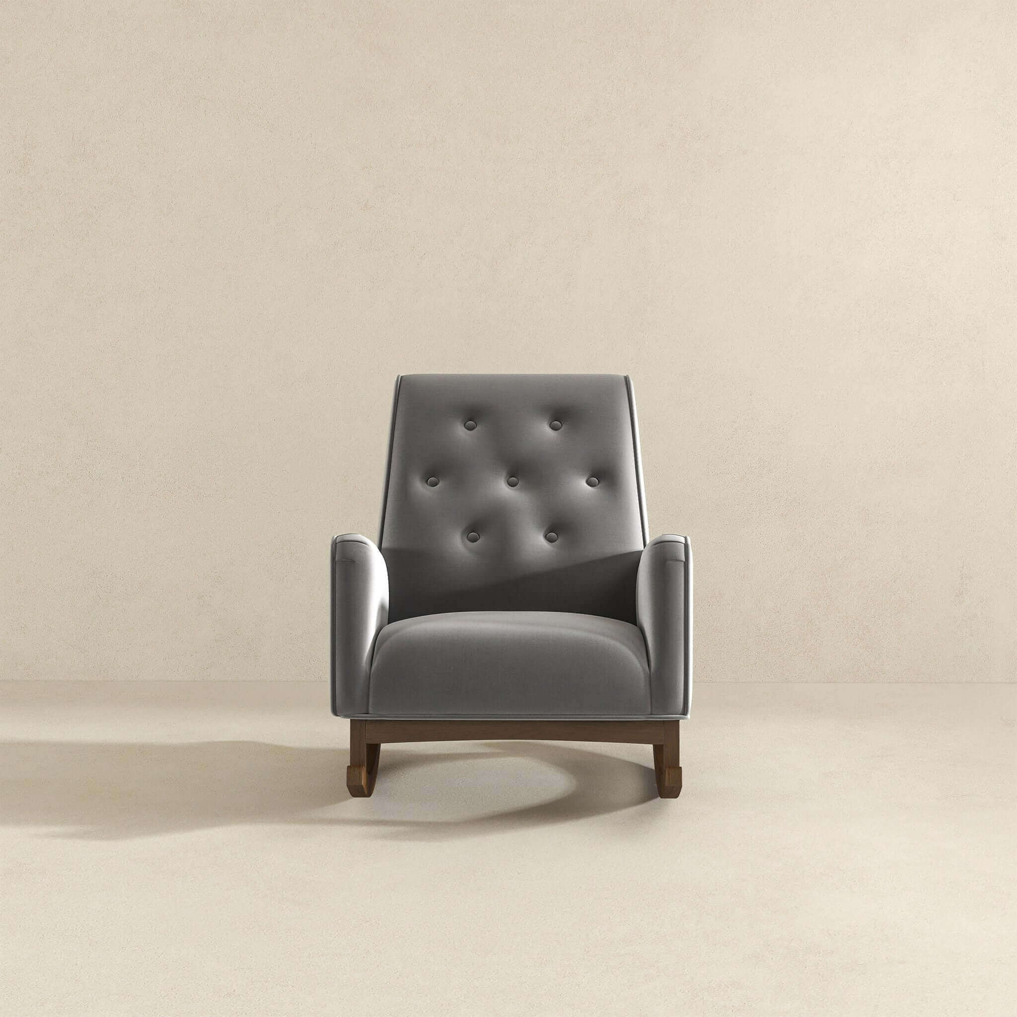 Demetrius  Light Grey Fabric Rocking Chair