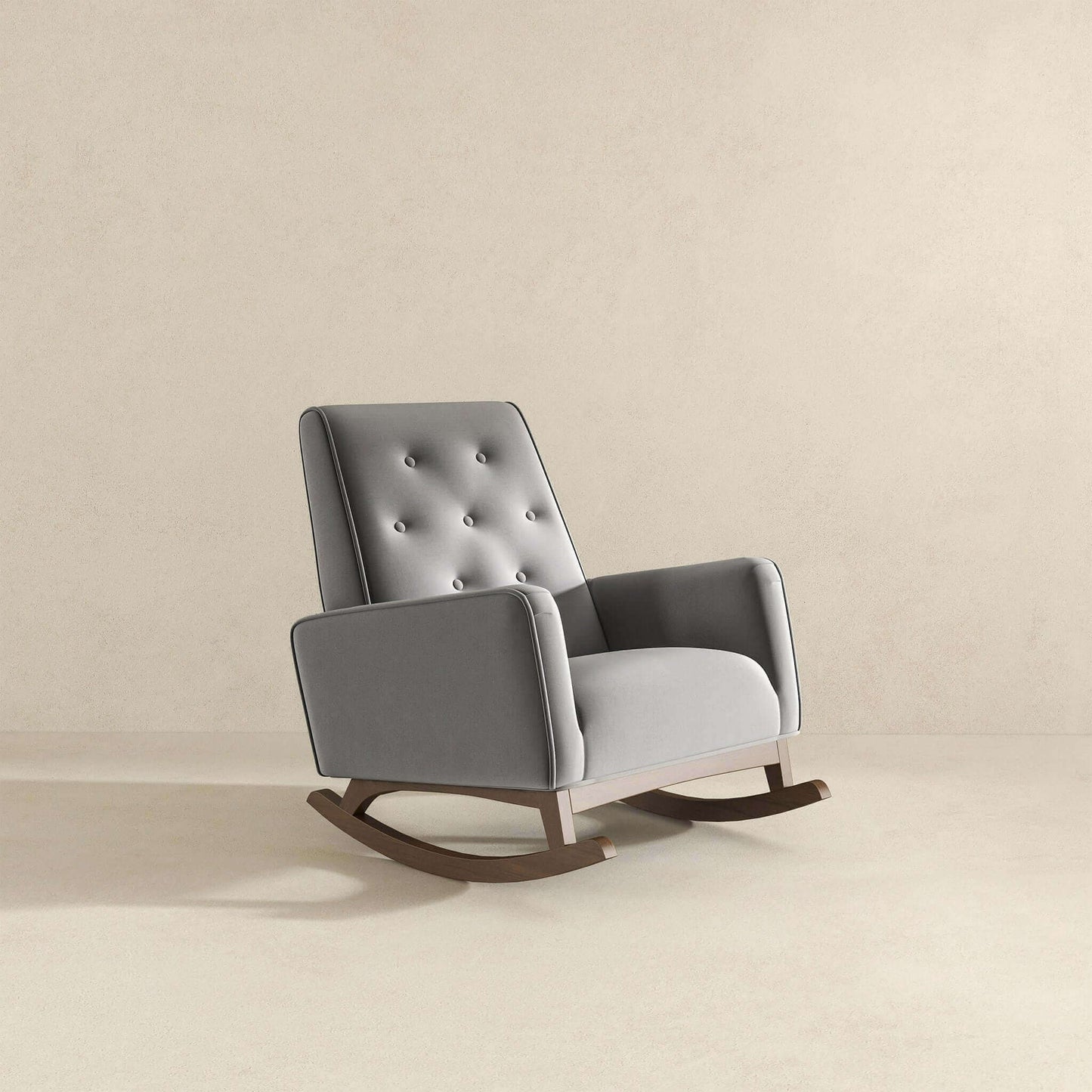 Demetrius  Light Grey Fabric Rocking Chair