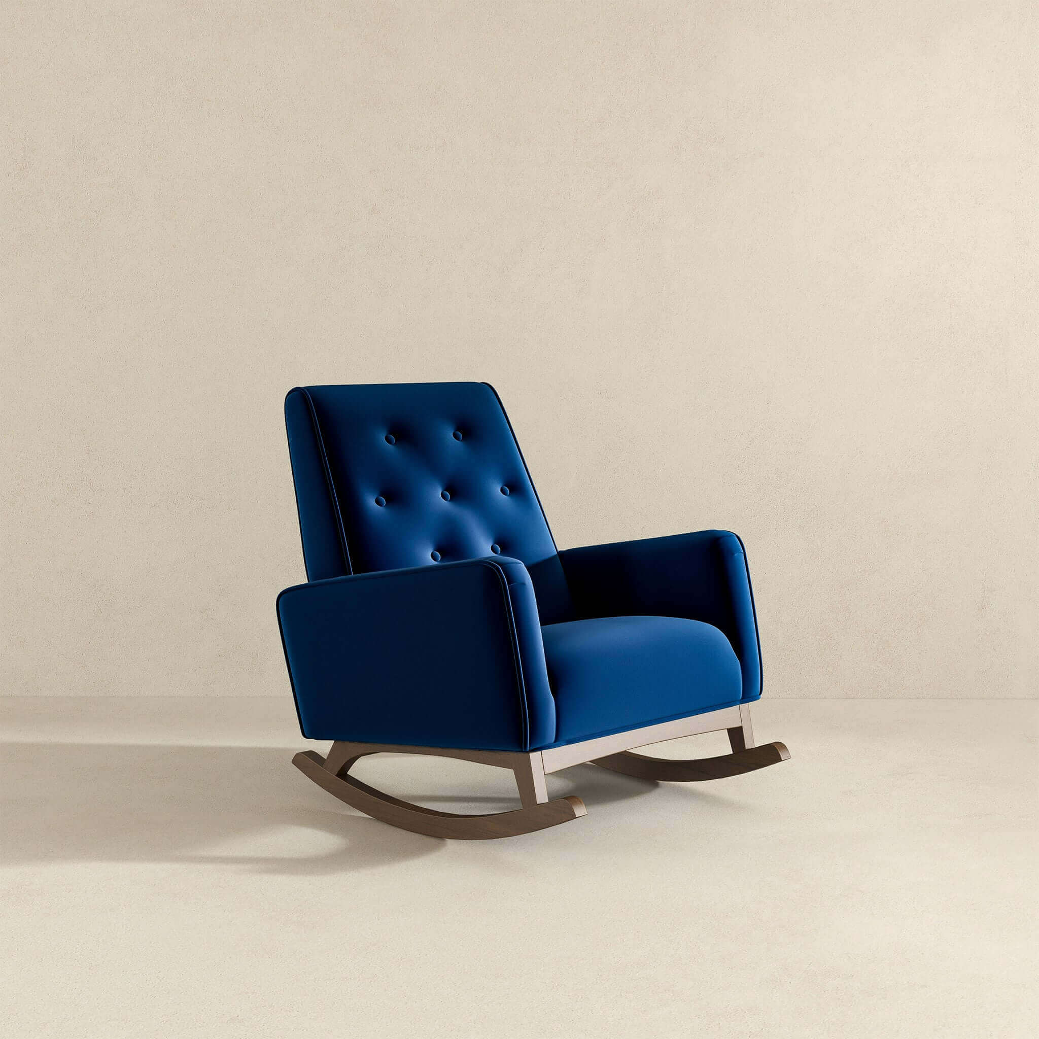Demetrius  Dark Blue Velvet Rocking Chair