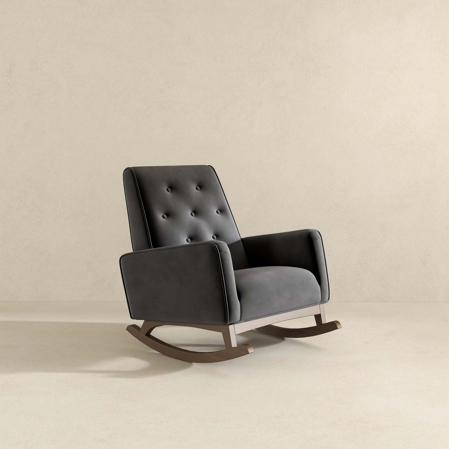 Demetrius  Dark Grey Fabric Rocking Chair