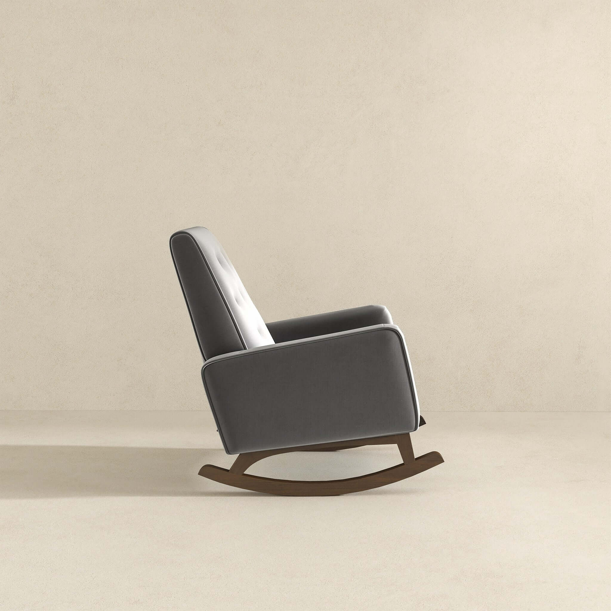 Demetrius  Light Grey Fabric Rocking Chair