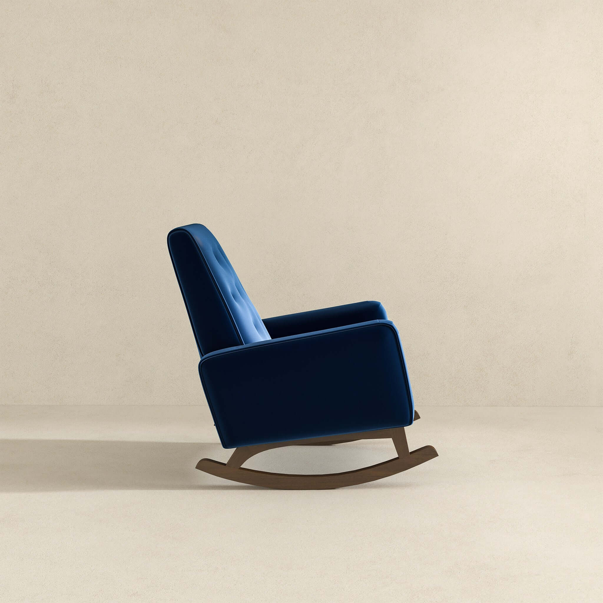 Demetrius  Dark Blue Velvet Rocking Chair