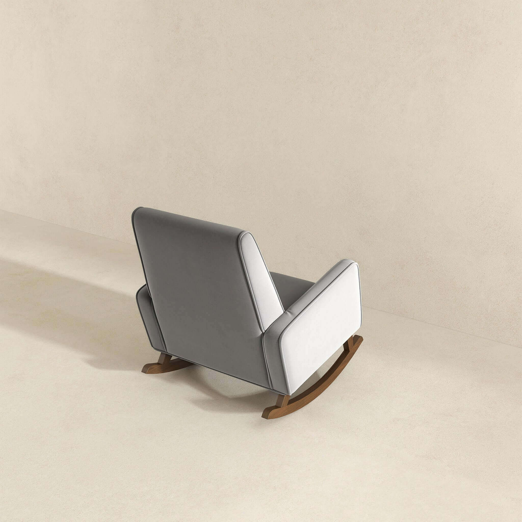 Demetrius  Light Grey Fabric Rocking Chair