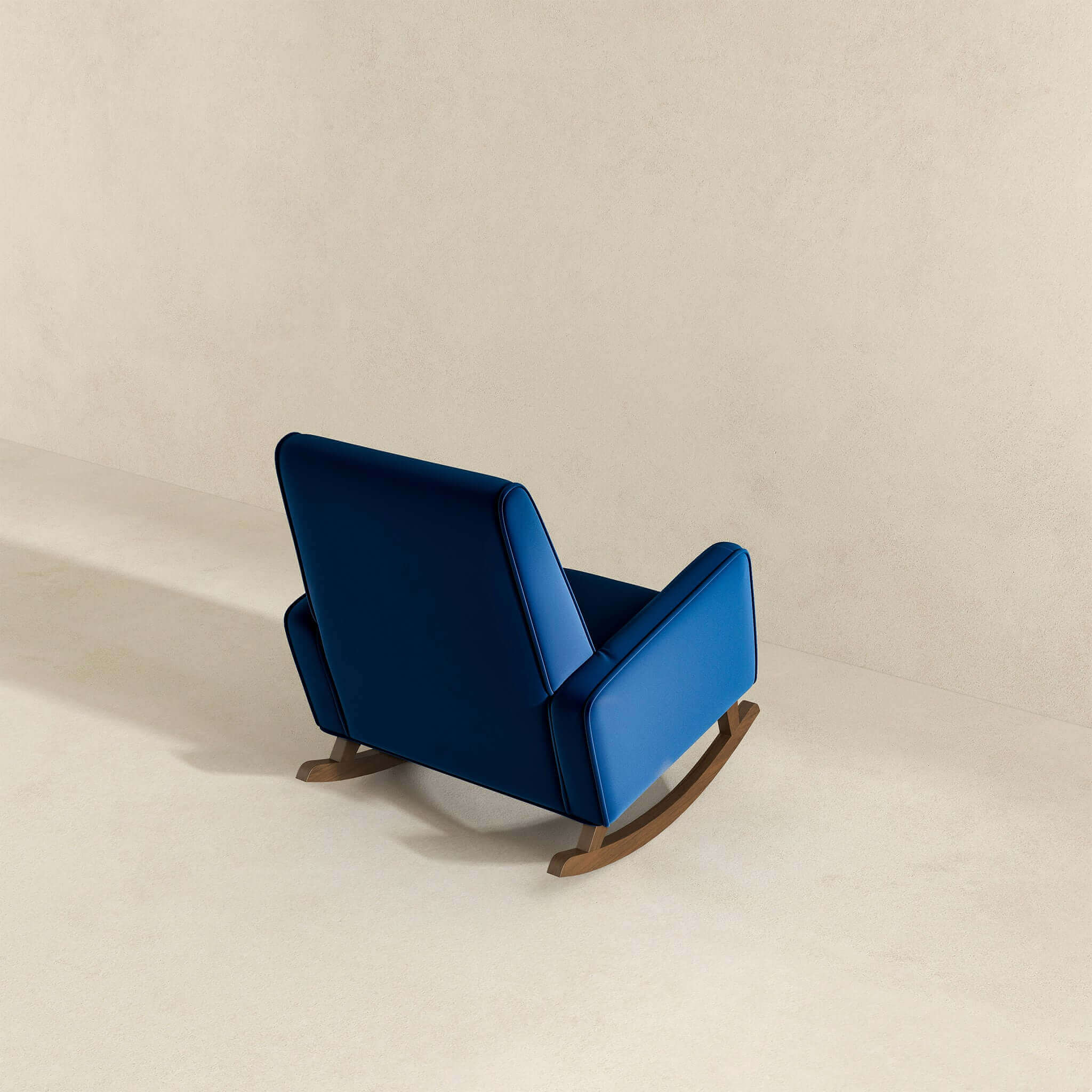 Demetrius  Dark Blue Velvet Rocking Chair