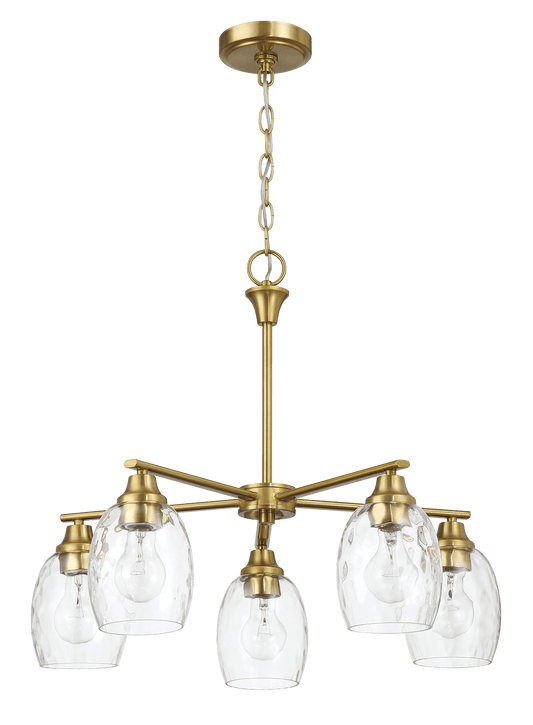 Elegance Chandelier Linear Arms with Golden Brass Finish Chain