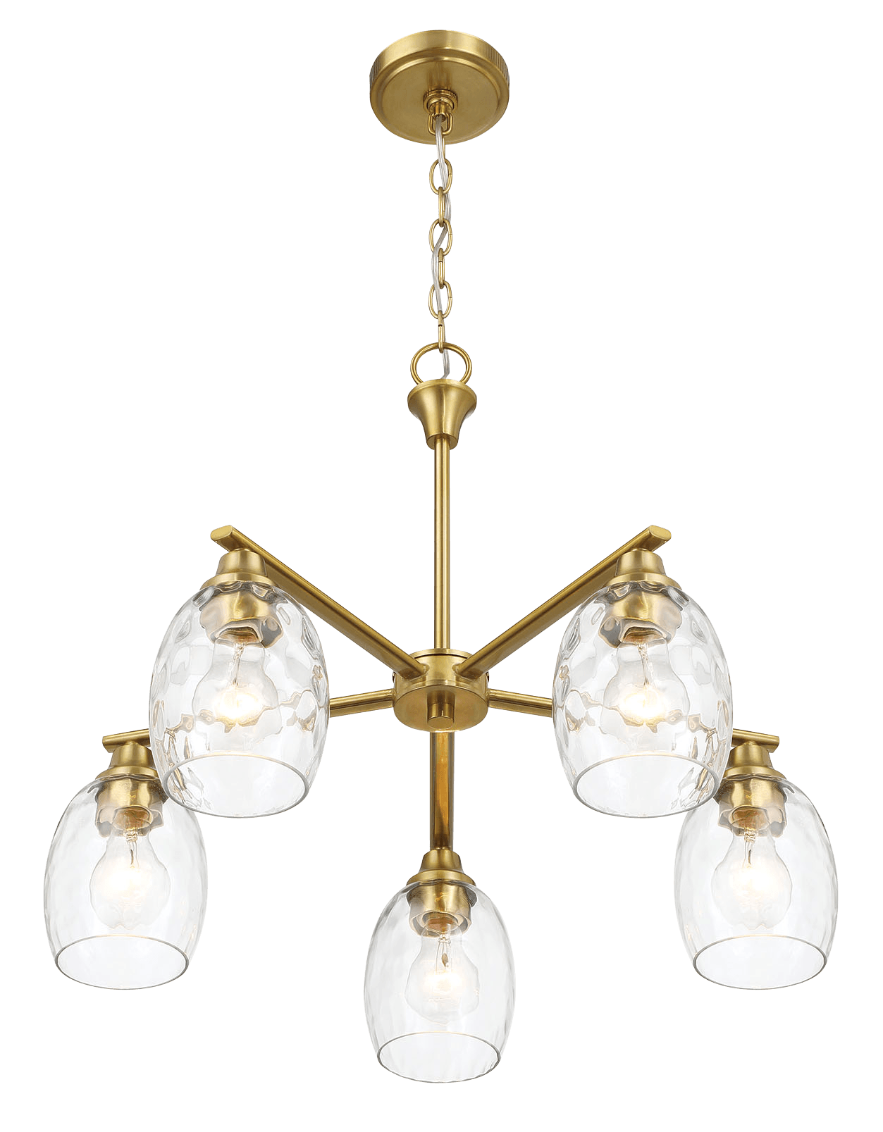 Elegance Chandelier Linear Arms with Golden Brass Finish Chain