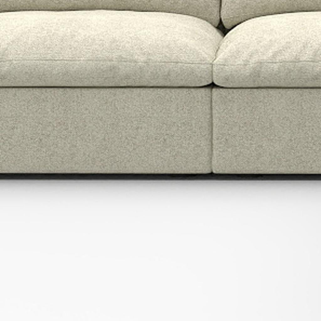 Khaki Linen Blend Modular L Shaped Six Piece Corner Sectional