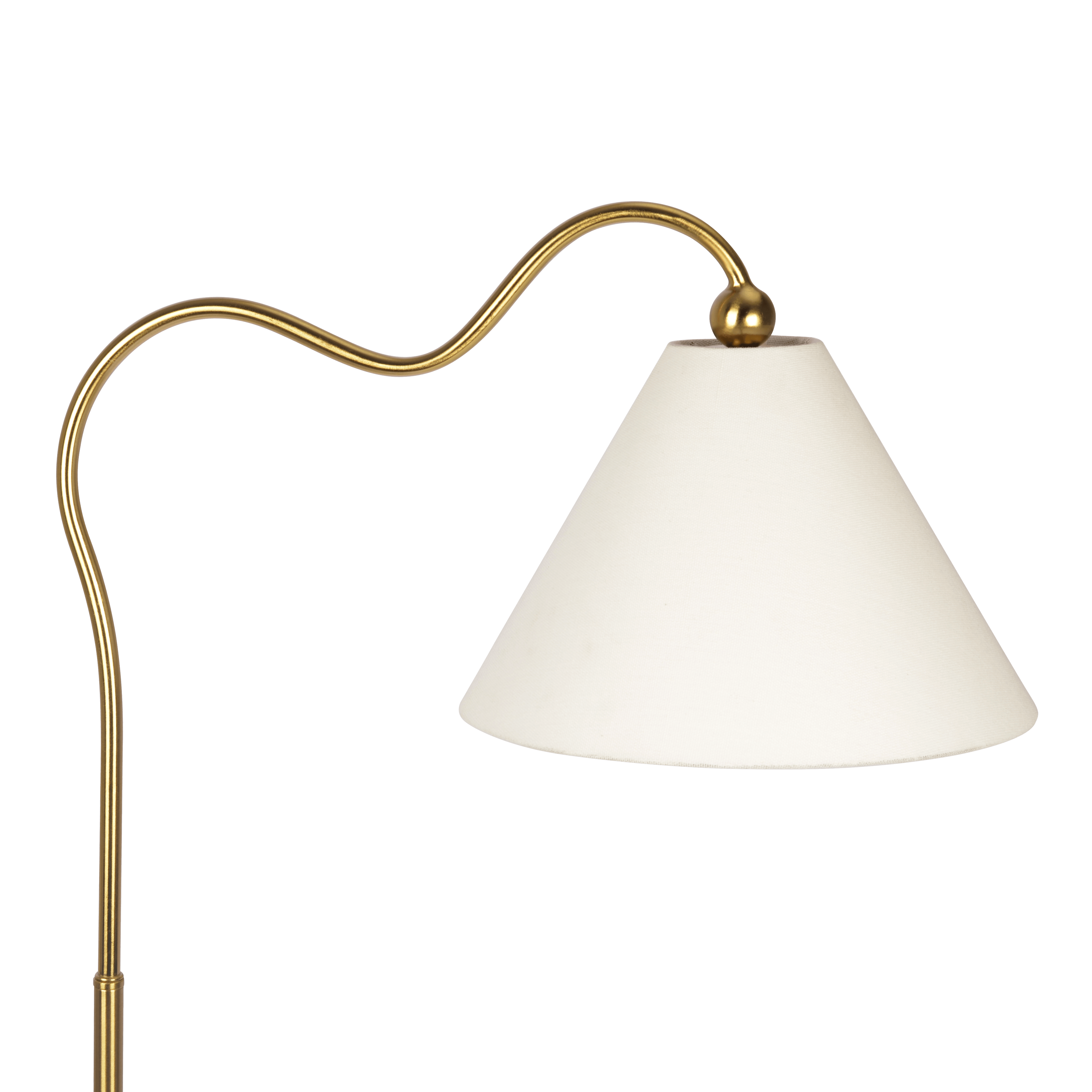 Majestic Brass Ring Base Curved Floor Lamp