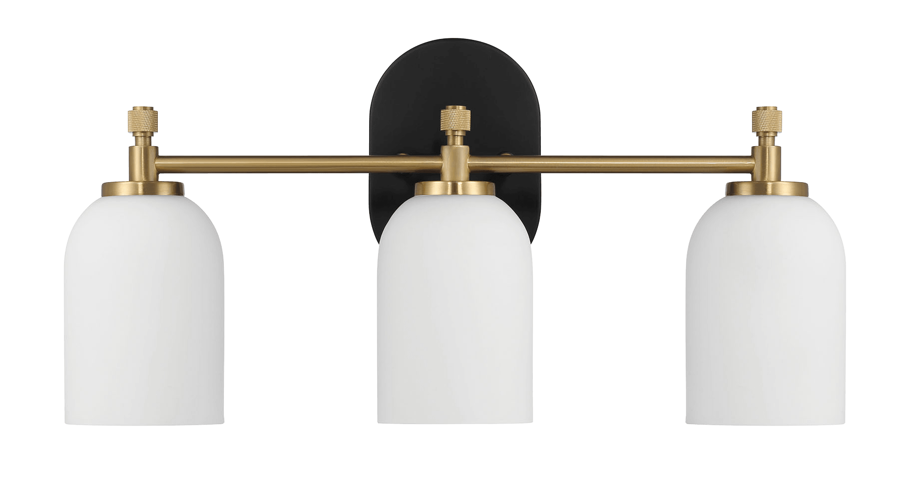 Meadows Three Lights Vanity Brushed Gold Bathroom Wall Light