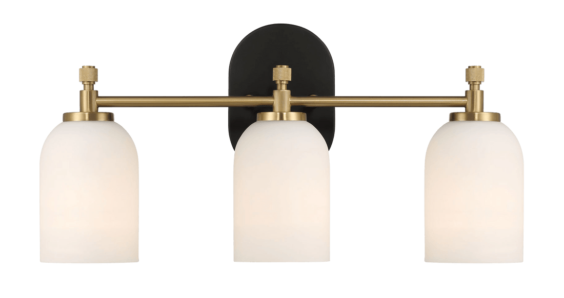 Meadows Three Lights Vanity Brushed Gold Bathroom Wall Light