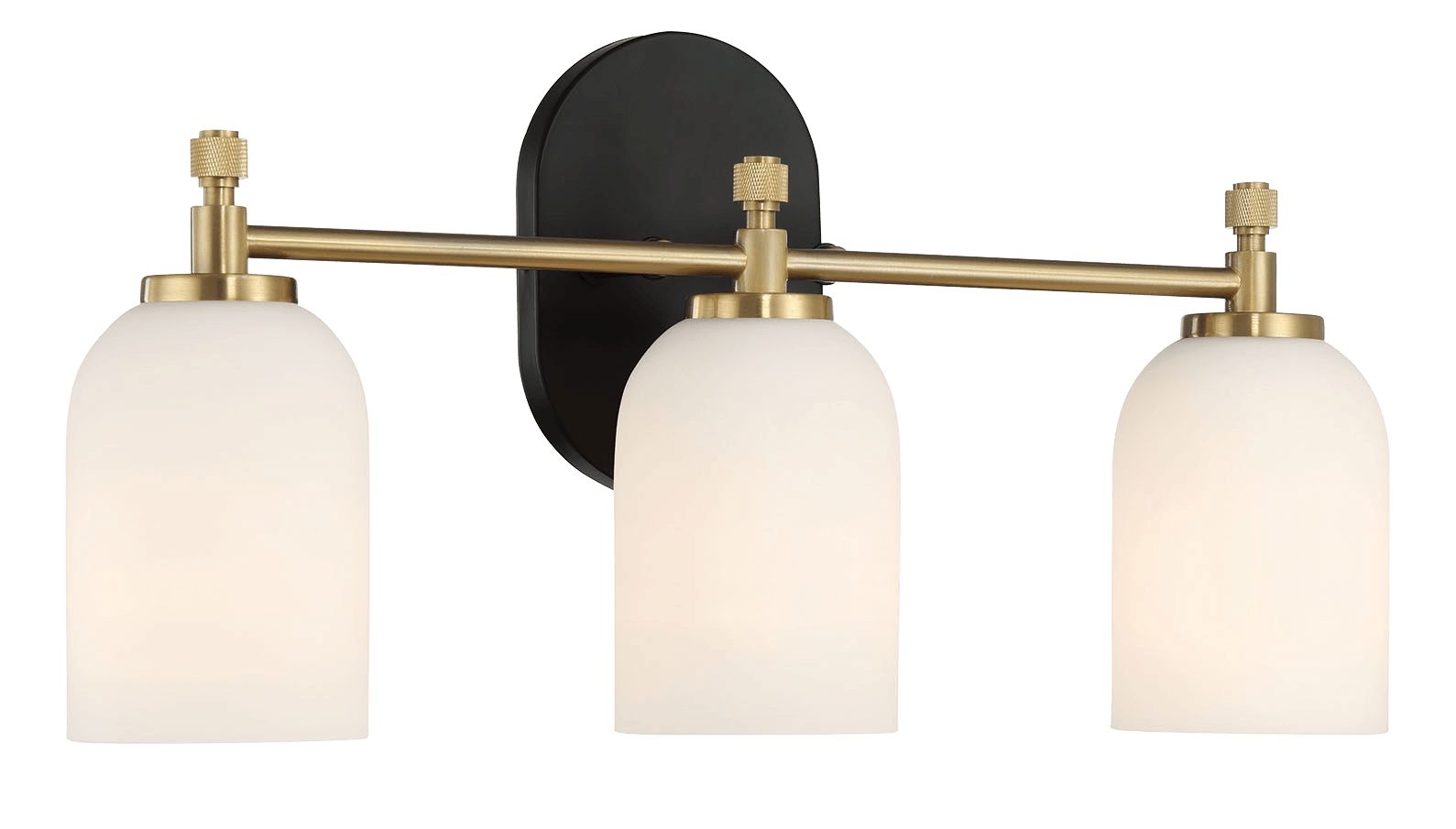 Meadows Three Lights Vanity Brushed Gold Bathroom Wall Light