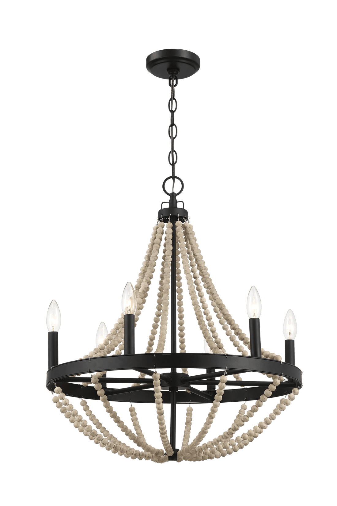 Starry Farmhouse Chandelier with Six Candle Light