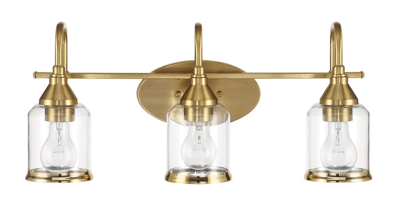 Twilight Three Lights Brushed Gold Contemporary Vanity Light