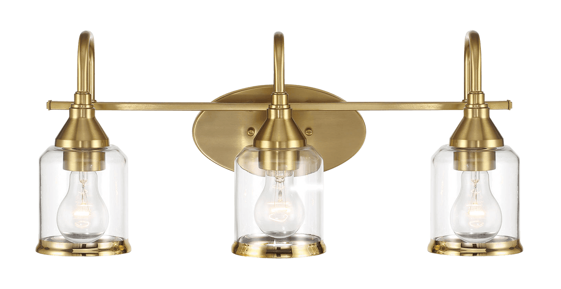 Twilight Three Lights Brushed Gold Contemporary Vanity Light