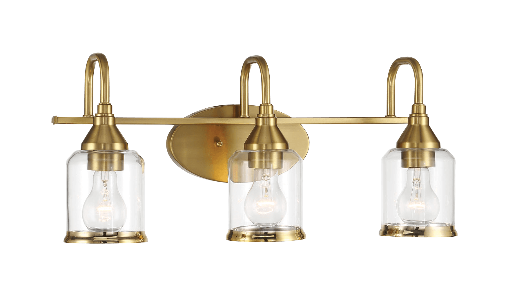 Twilight Three Lights Brushed Gold Contemporary Vanity Light